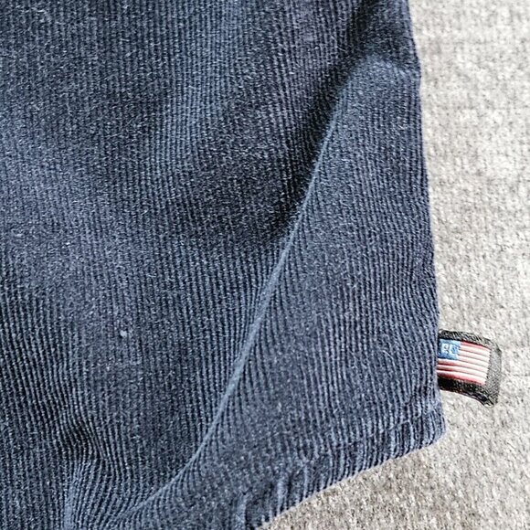 Ralph Lauren Shirt Youth Women L Navy LS Pearl Snap Button Corduroy Boho Western - Picture 8 of 14